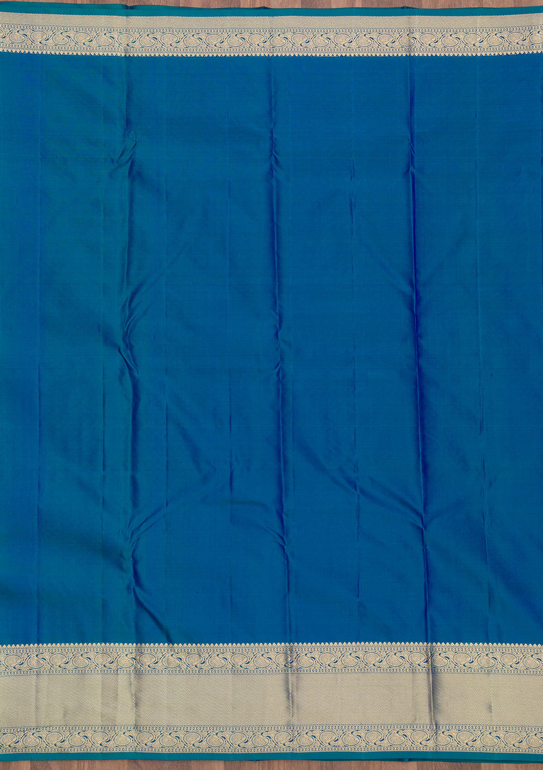 Peacock Blue Zariwork Pure Silk Saree