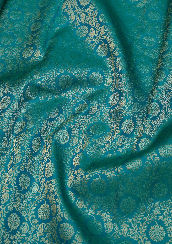 Peacock Blue Zariwork Banarasi Pure Silk Saree