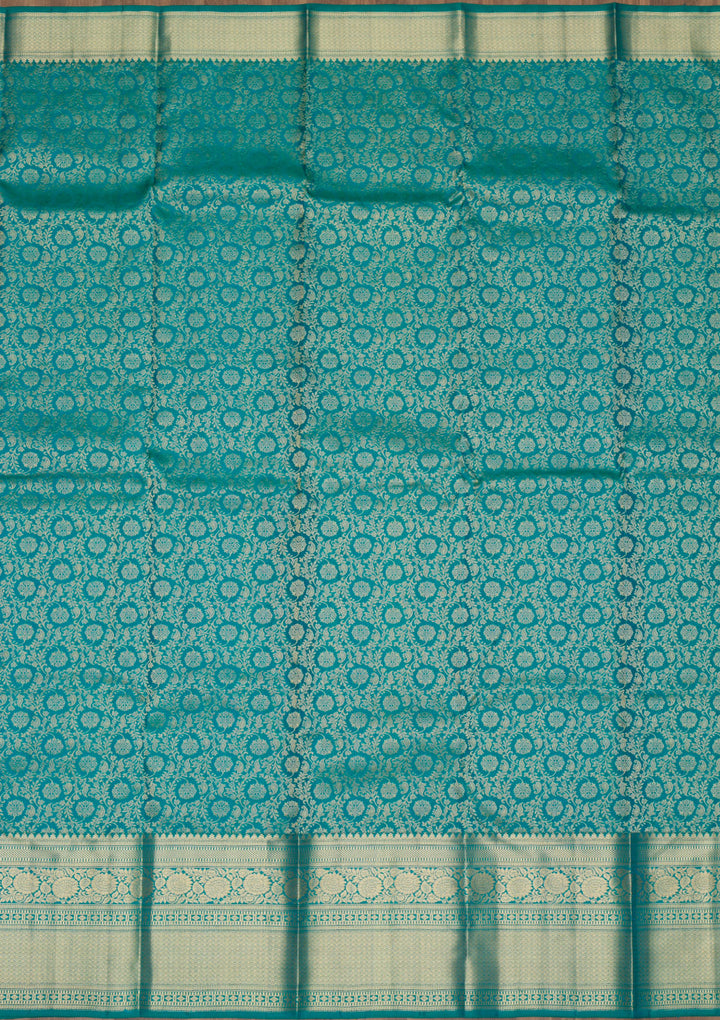 Peacock Blue Zariwork Banarasi Pure Silk Saree