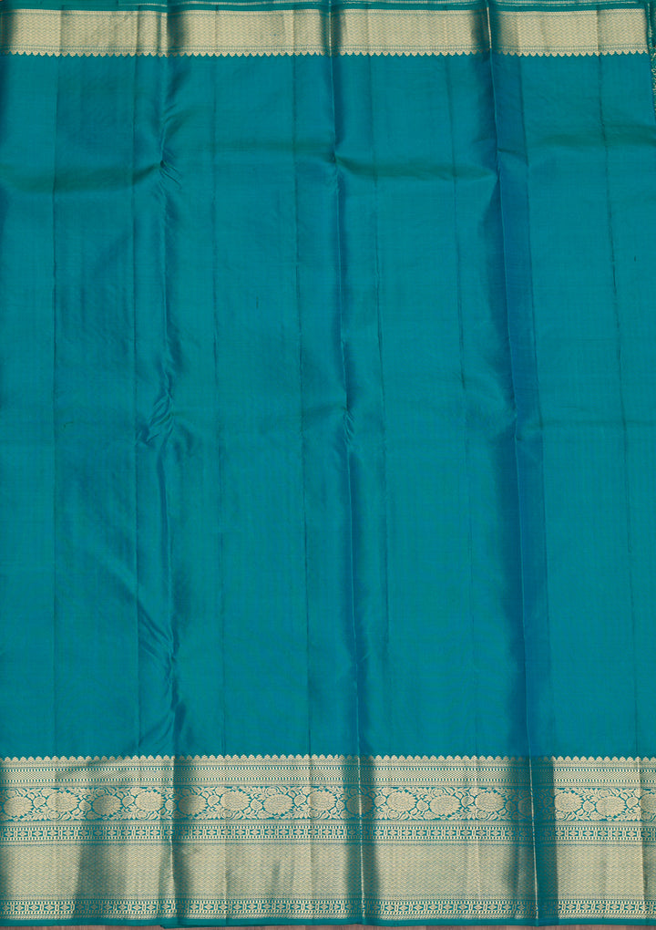 Peacock Blue Zariwork Banarasi Pure Silk Saree