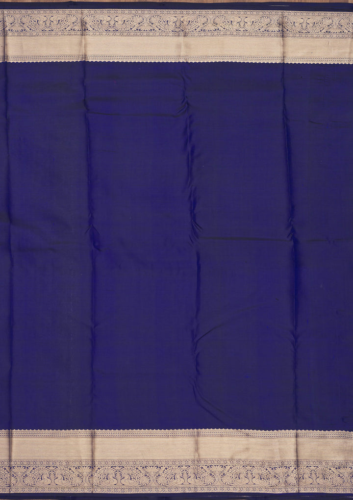 Peacock Blue Zariwork Pure Silk Saree