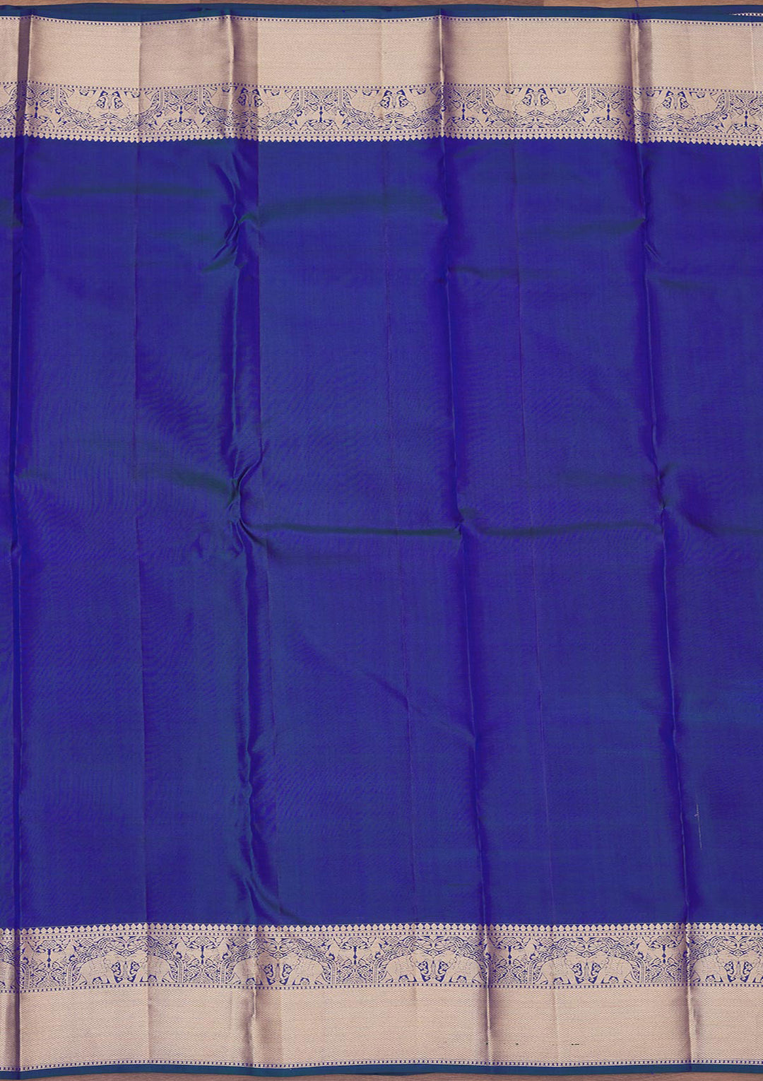 Peacock Blue Zariwork Pure Silk Saree