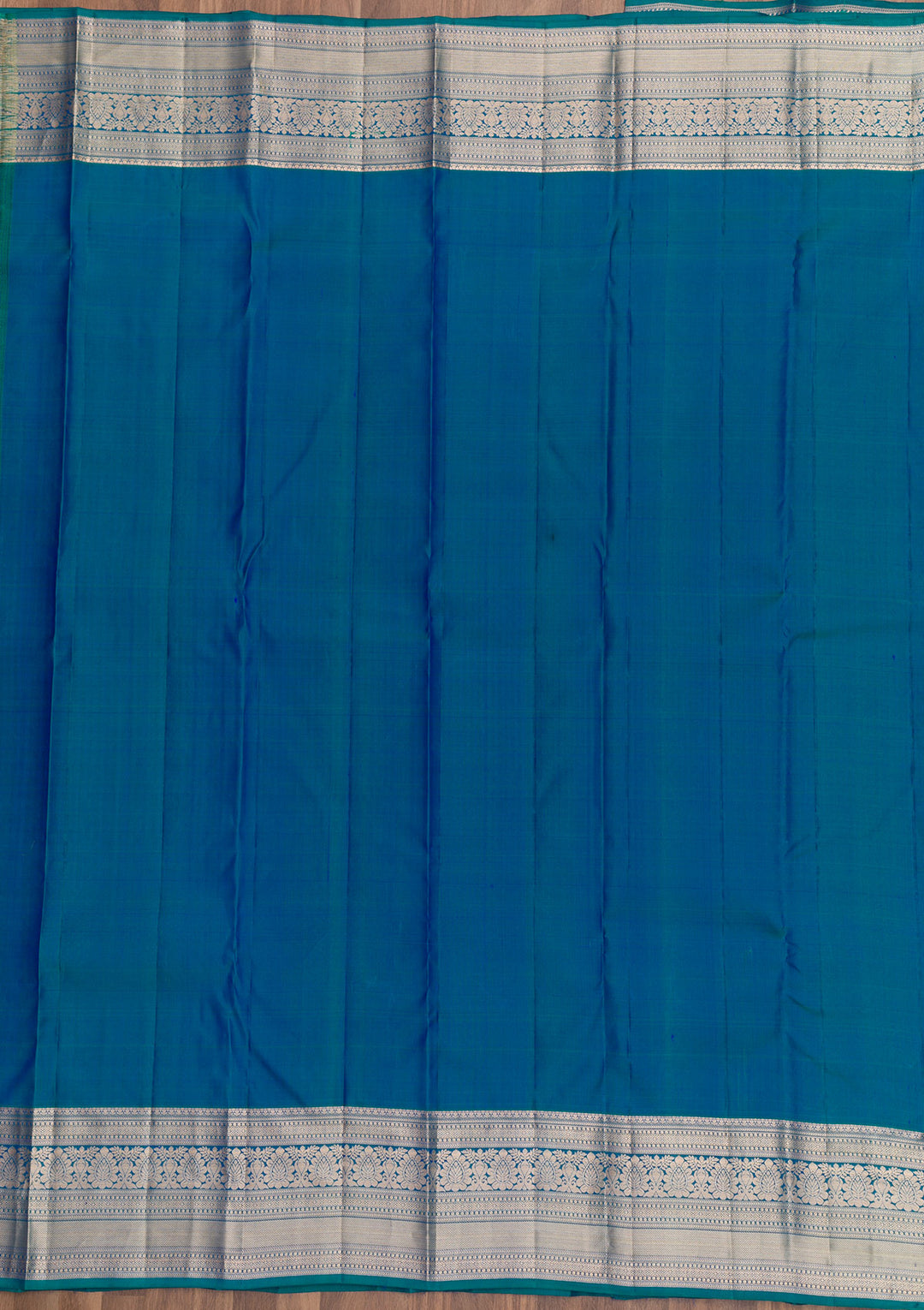 Peacock Blue Zariwork Kanjivaram Pure Silk Saree