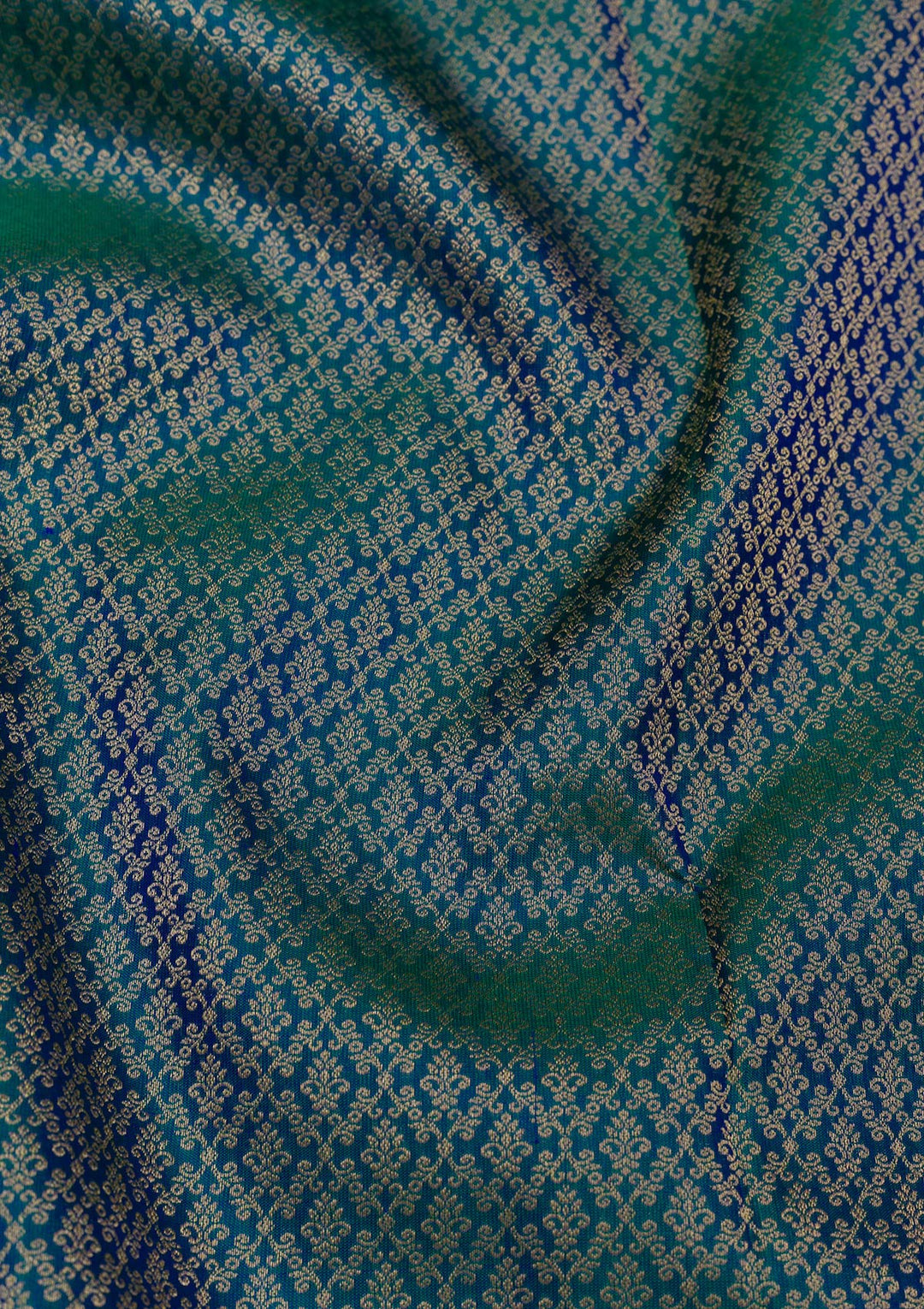 Peacock Blue Zariwork Kanjivaram Pure Silk Saree