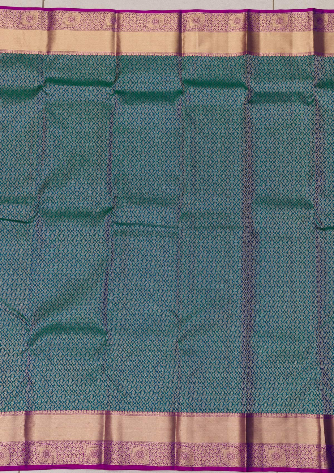 Peacock Blue Zariwork Kanjivaram Pure Silk Saree