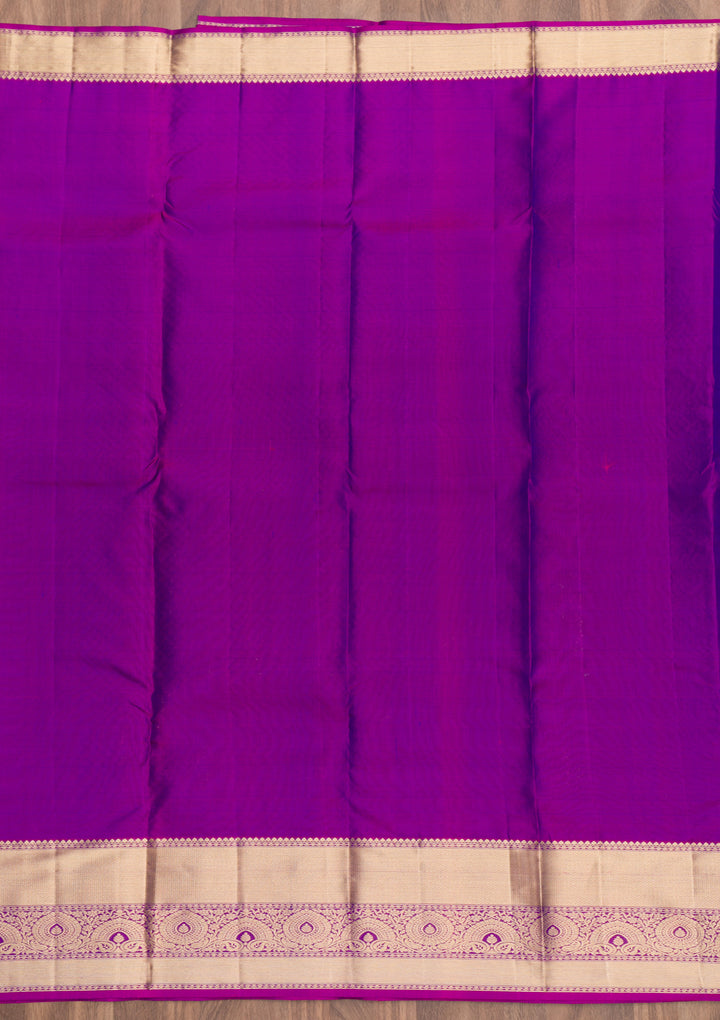 Peacock Blue Zariwork Kanjivaram Pure Silk Saree