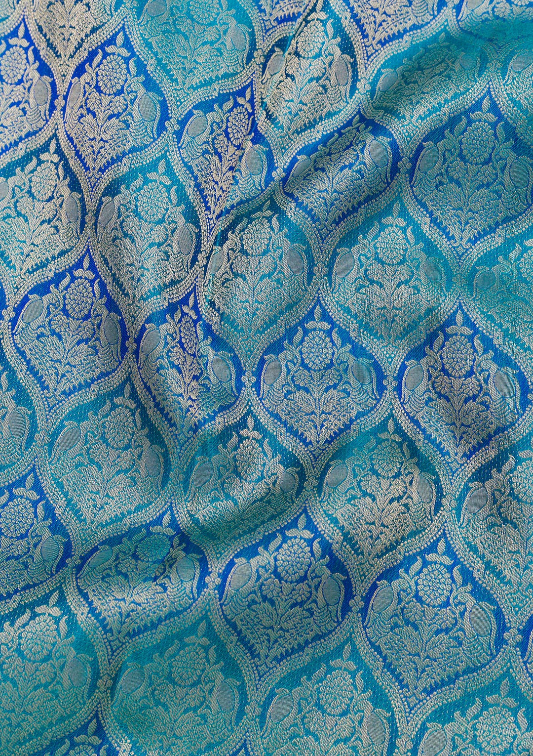 Peacock Blue Zariwork Banarasi Pure Silk Saree