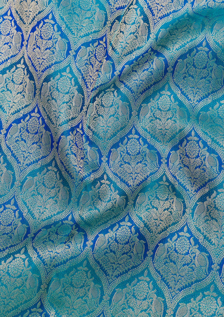 Peacock Blue Zariwork Banarasi Pure Silk Saree