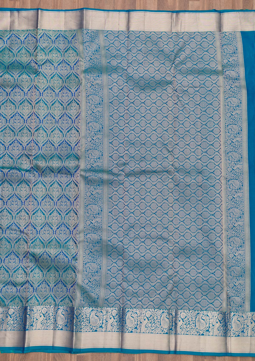 Peacock Blue Zariwork Banarasi Pure Silk Saree