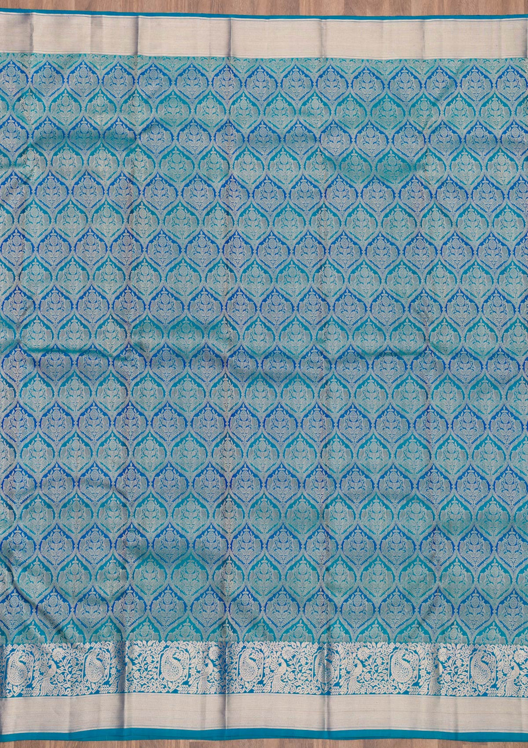 Peacock Blue Zariwork Banarasi Pure Silk Saree