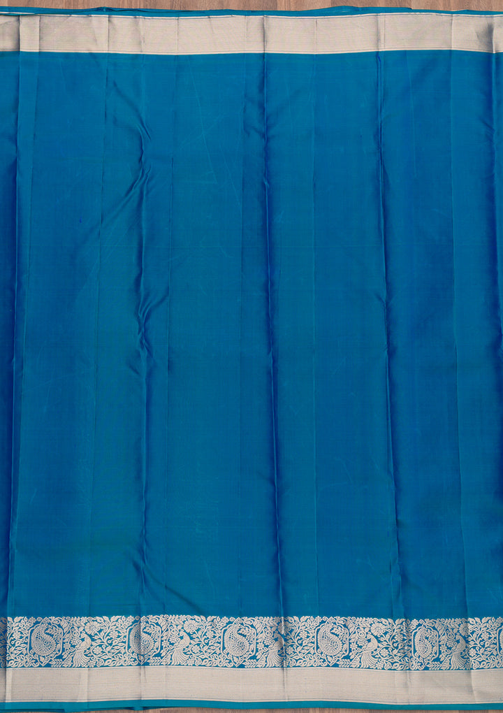 Peacock Blue Zariwork Banarasi Pure Silk Saree