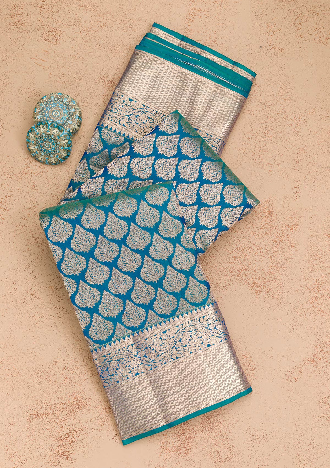 Peacock Blue Zariwork Banarasi Pure Silk Saree