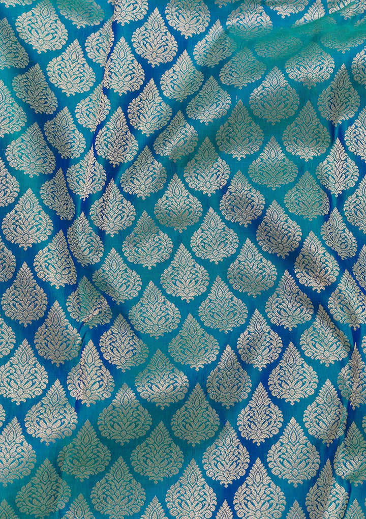 Peacock Blue Zariwork Banarasi Pure Silk Saree