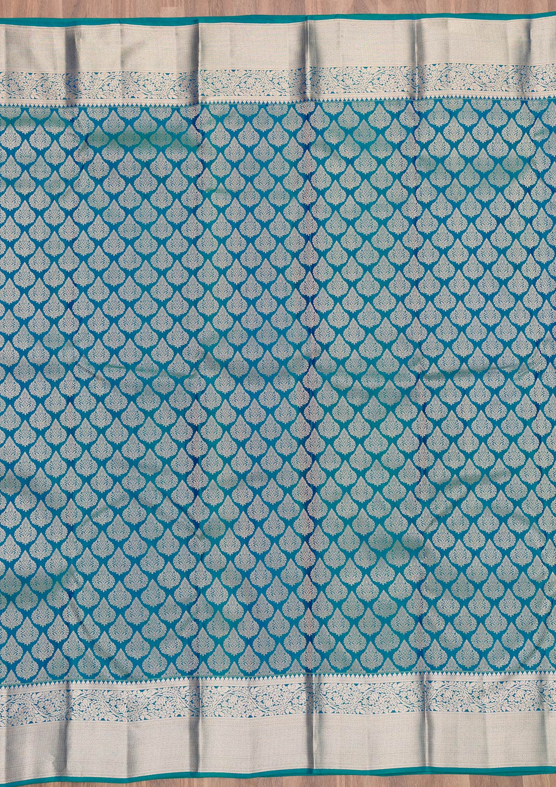 Peacock Blue Zariwork Banarasi Pure Silk Saree