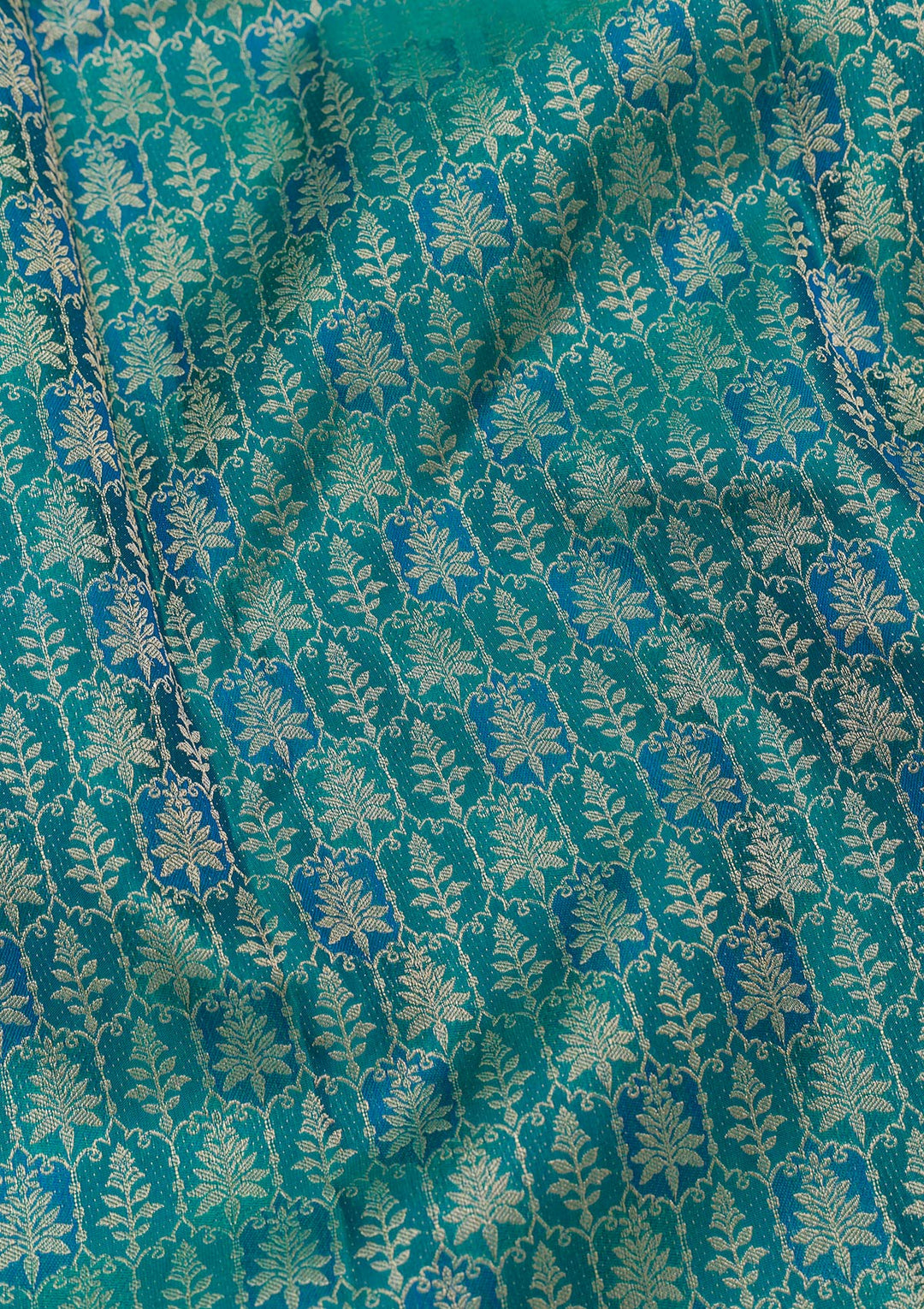 Peacock Blue Zariwork Kanjivaram Pure Silk Saree