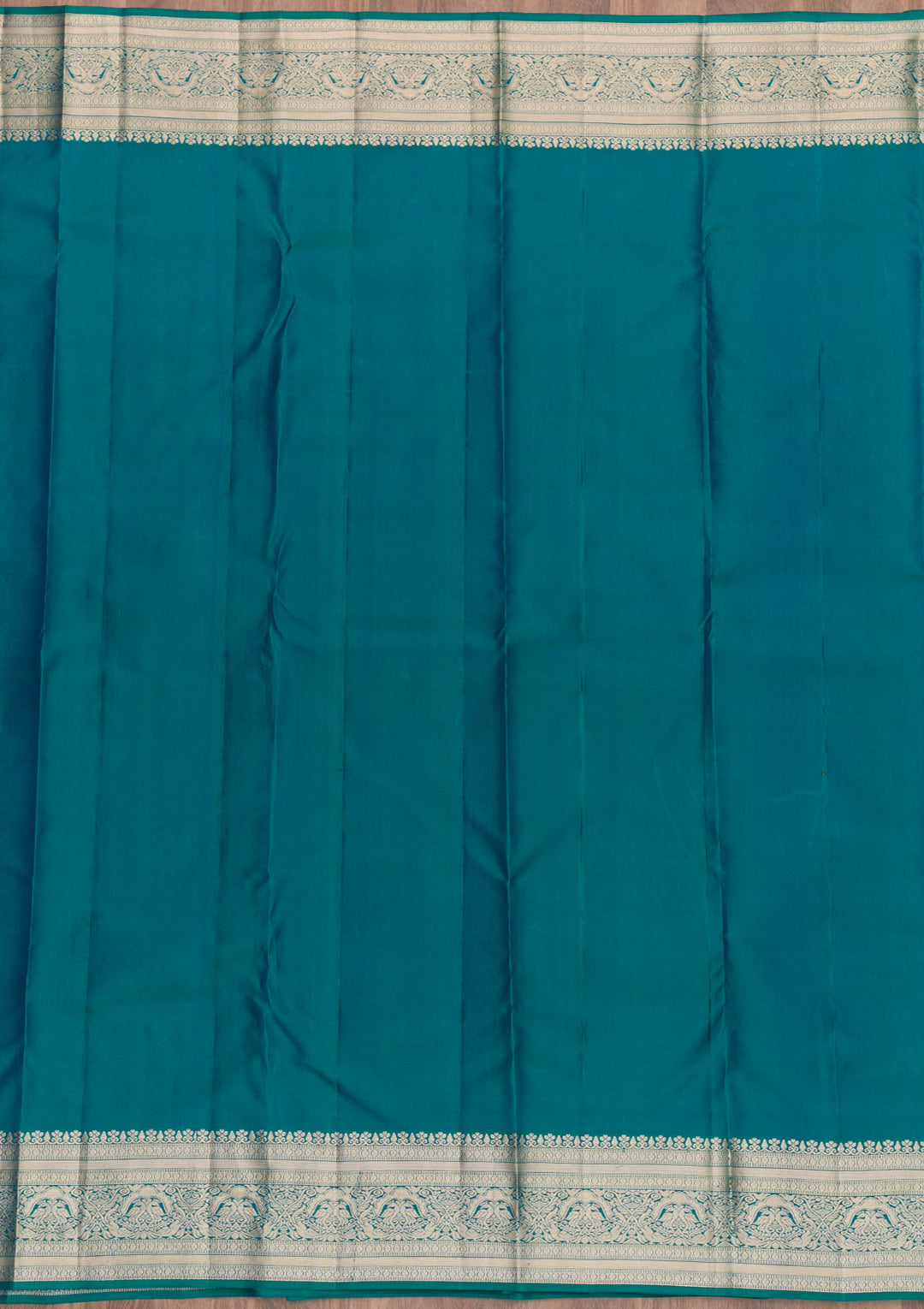 Peacock Blue Zariwork Kanjivaram Pure Silk Saree
