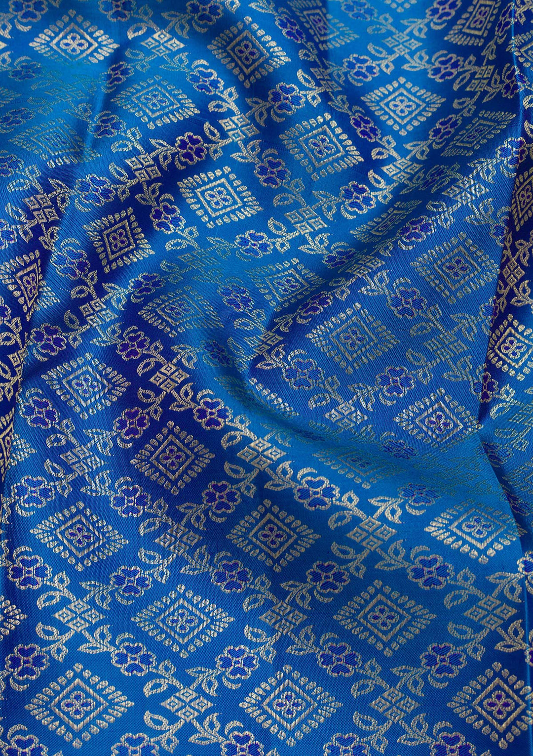 Peacock Blue Zariwork Kanjivaram Pure Silk Saree