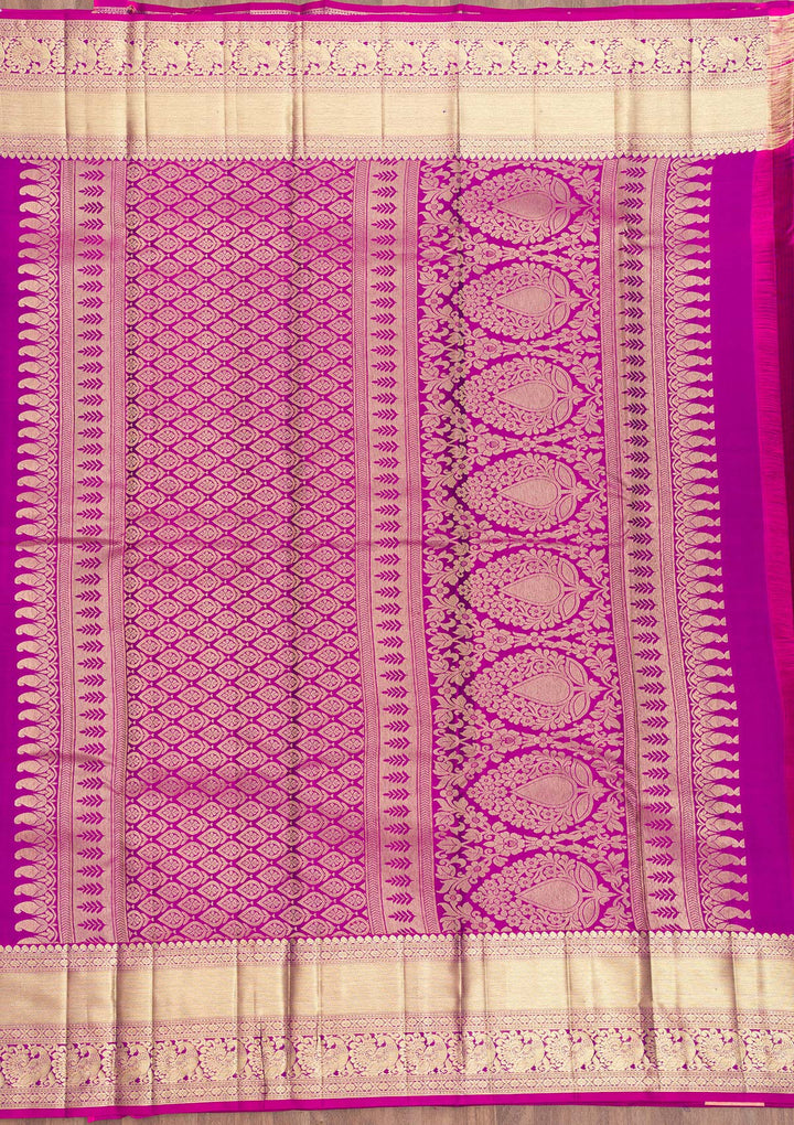 Peacock Blue Zariwork Kanjivaram Pure Silk Saree
