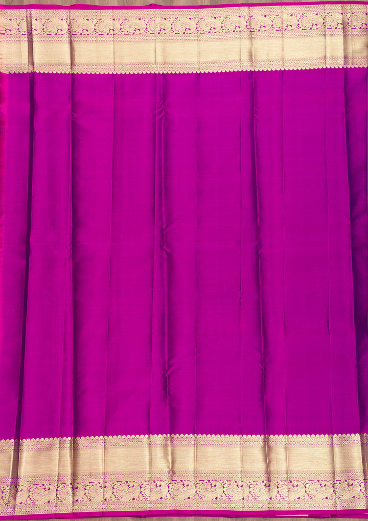 Peacock Blue Zariwork Kanjivaram Pure Silk Saree