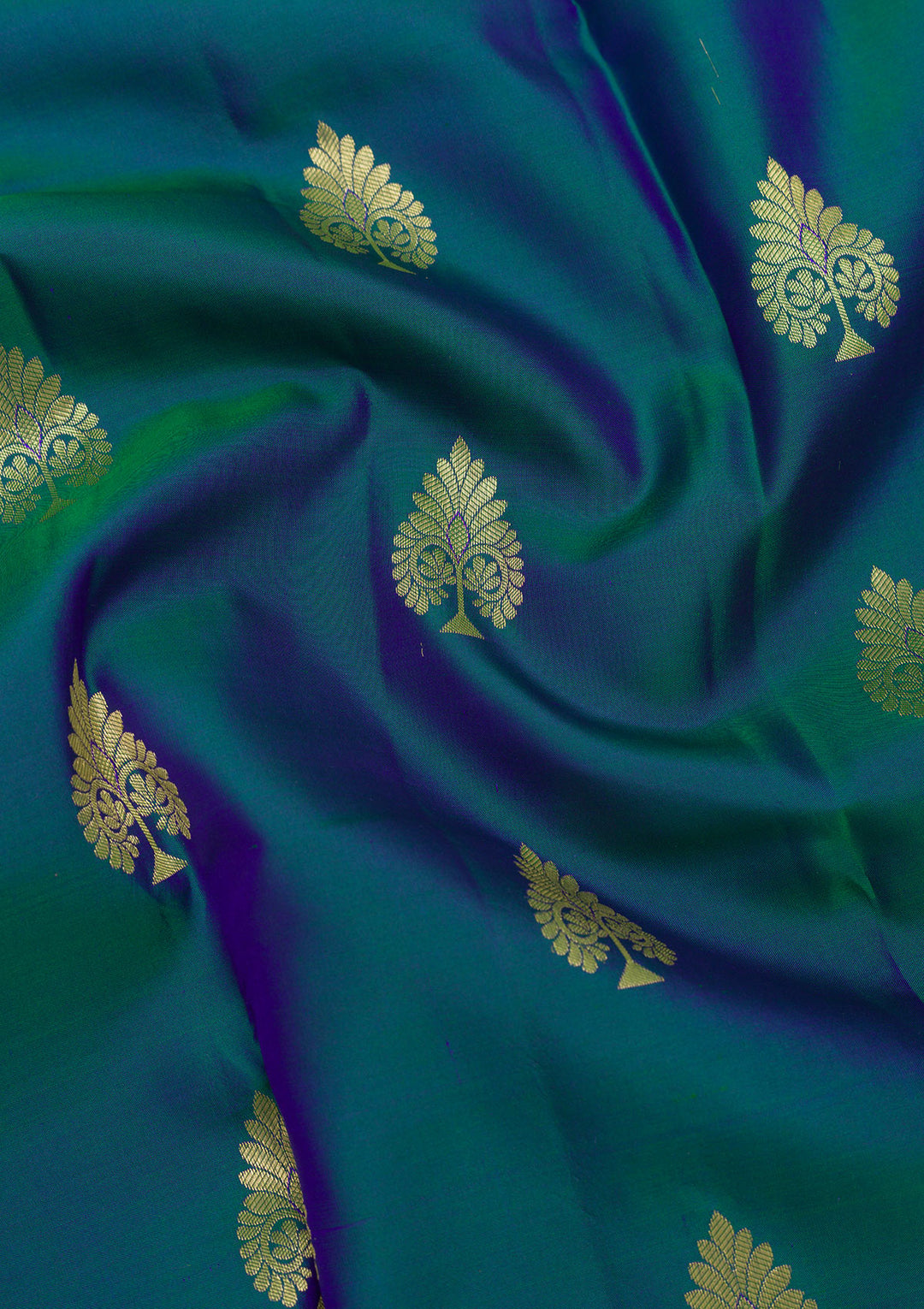 Peacock Blue Zariwork Pure Silk Saree