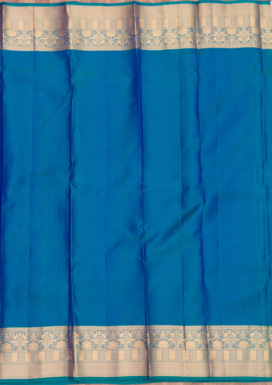 Peacock Blue Zariwork Pure Silk Saree