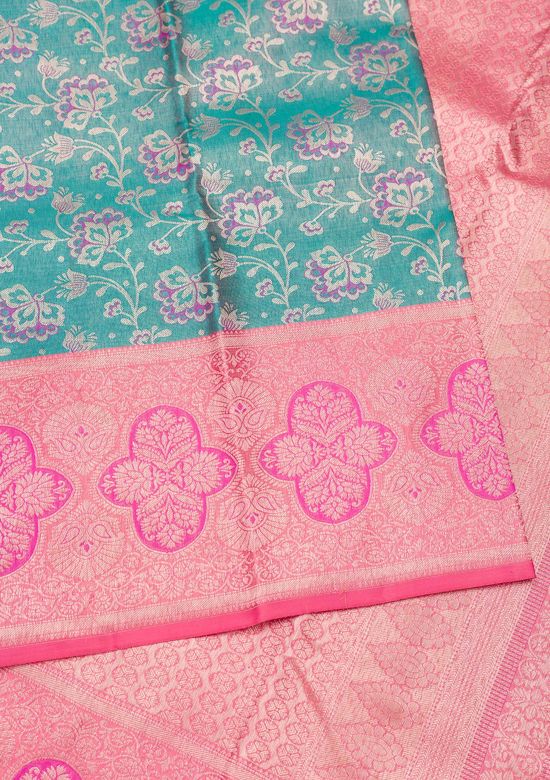Peacock Blue Zariwork Pure Silk Saree