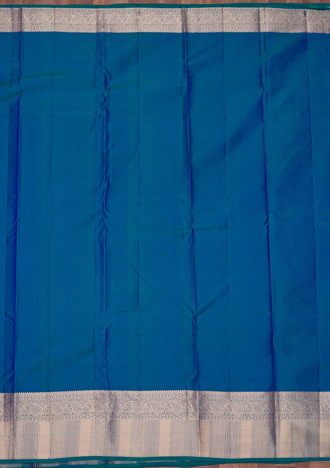 Peacock Blue Zariwork Pure Silk Saree