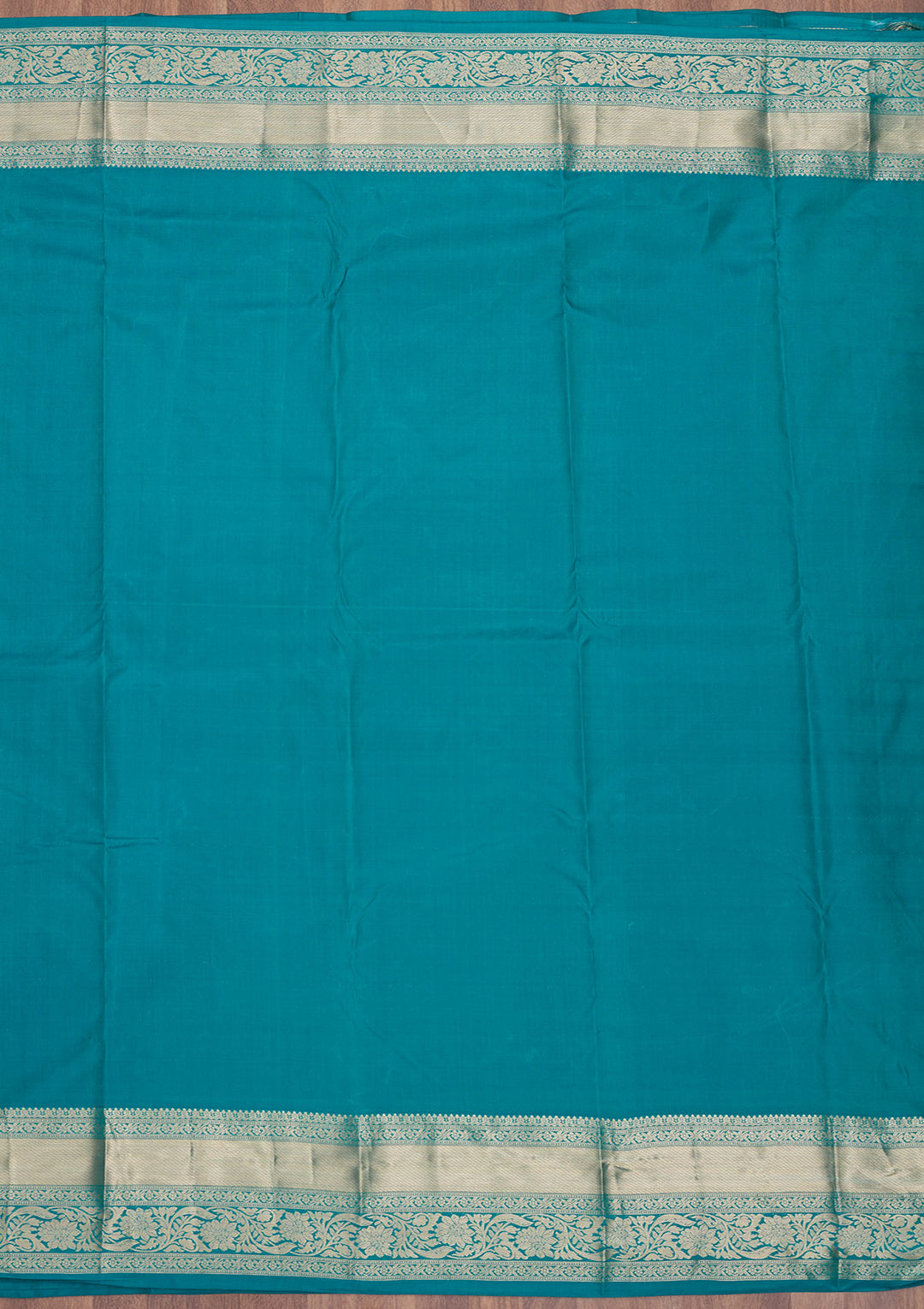 Peacock Blue Zariwork Pure Silk Saree