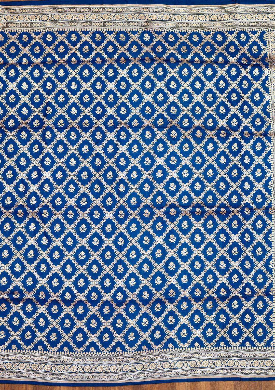 Peacock Blue Zariwork Pure Silk Saree