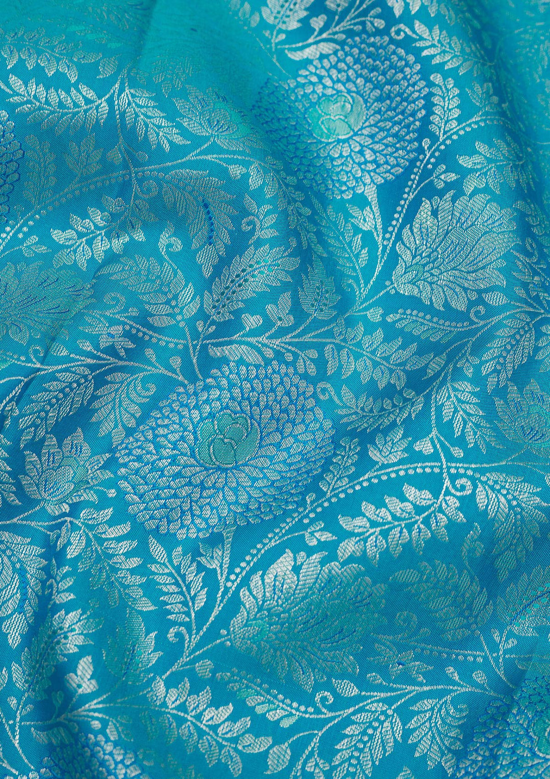 Sky Blue Zariwork Pure Silk Saree