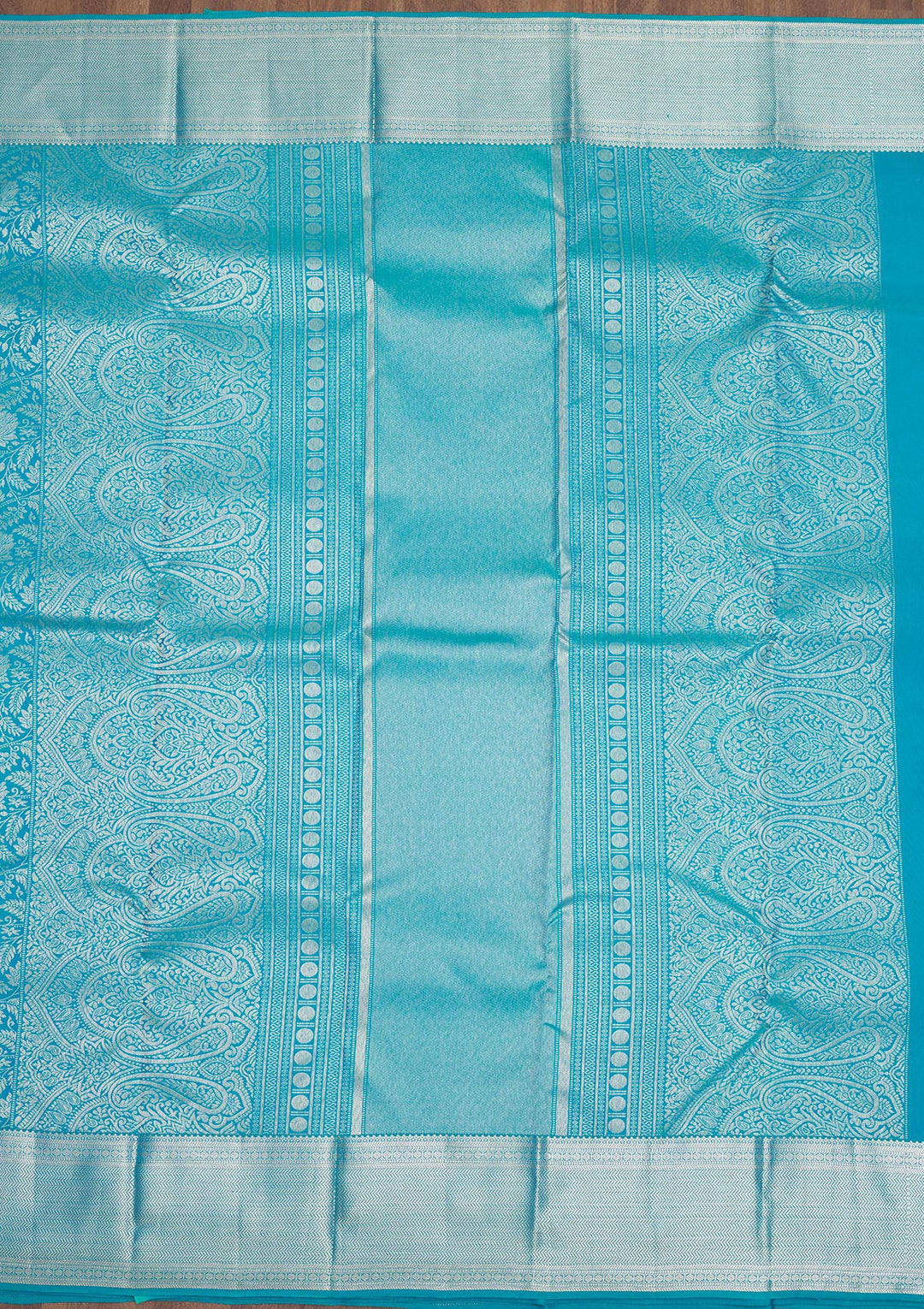Sky Blue Zariwork Pure Silk Saree