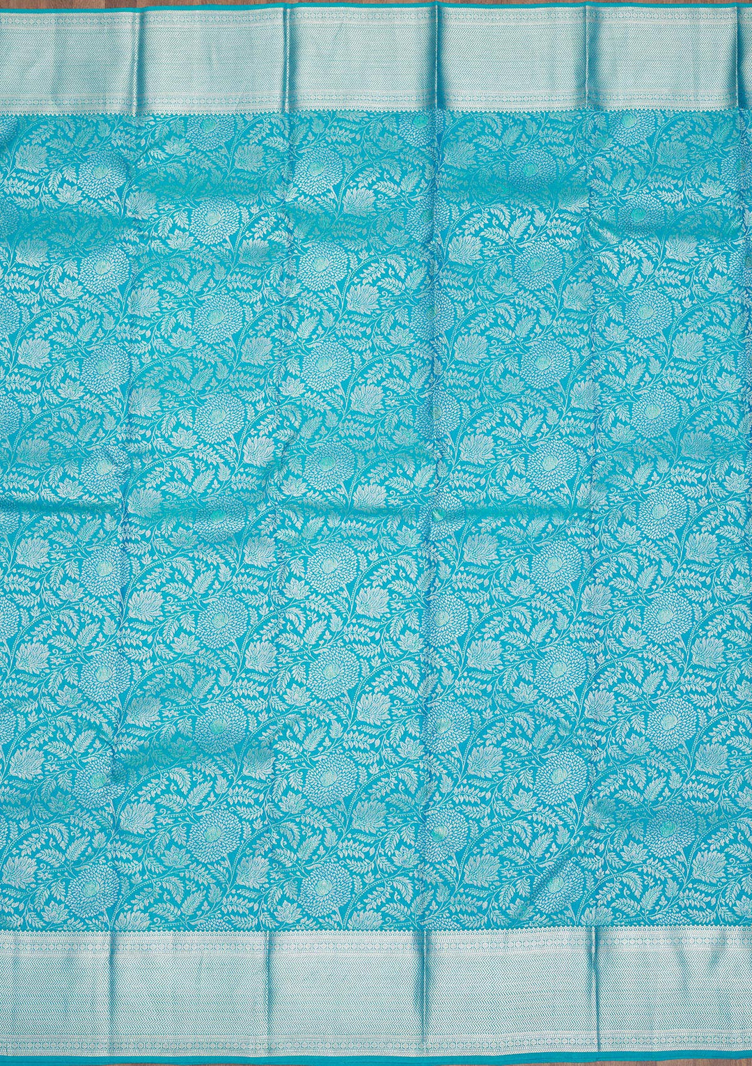 Sky Blue Zariwork Pure Silk Saree