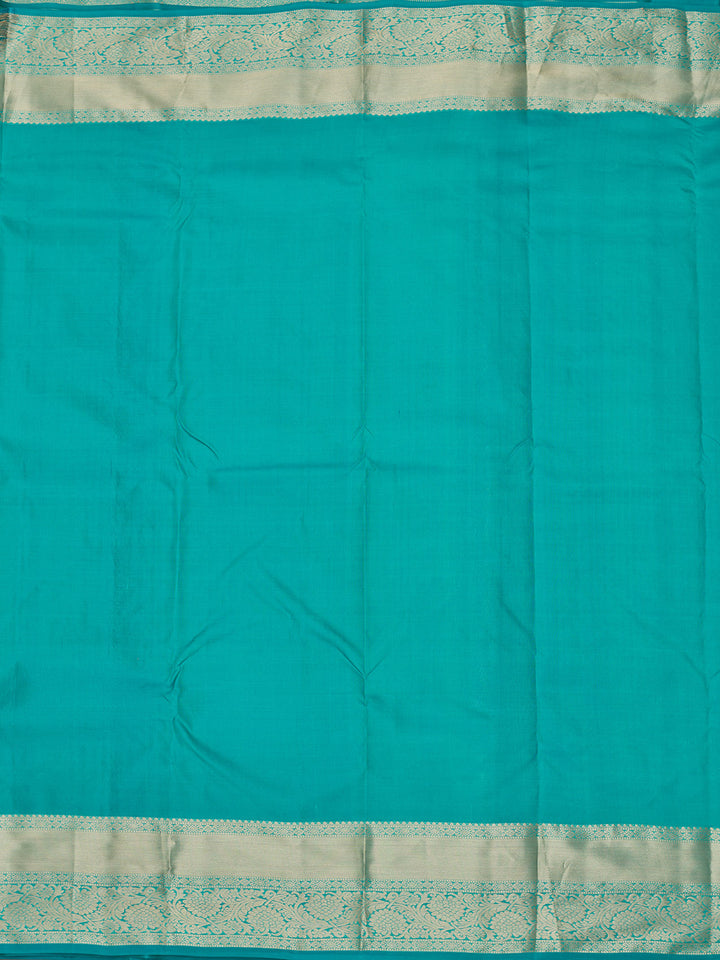 Peacock Blue Zariwork Pure Silk Saree