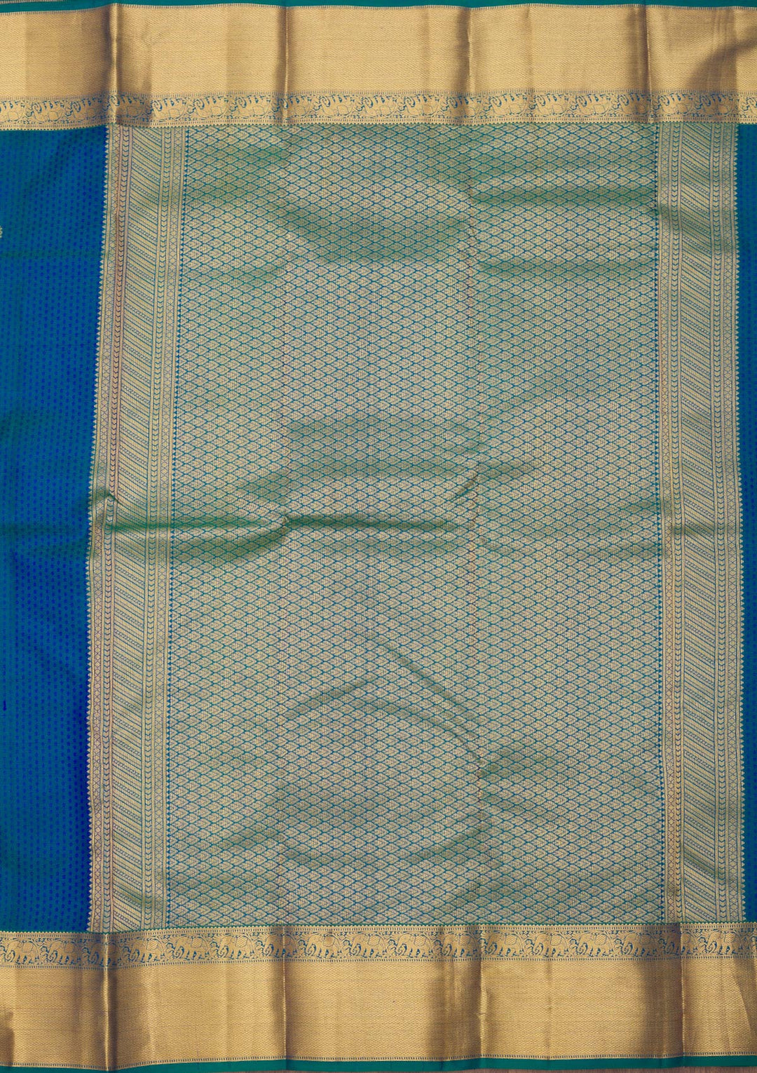 Peacock Blue Zariwork Pure Silk Saree