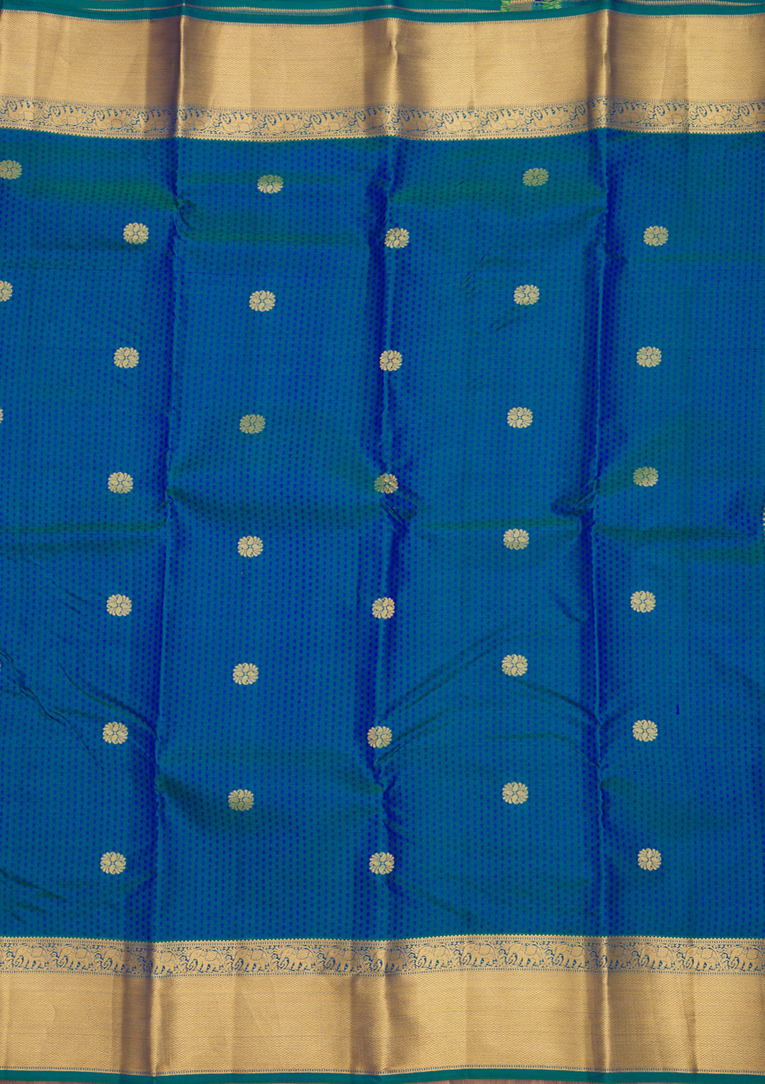 Peacock Blue Zariwork Pure Silk Saree
