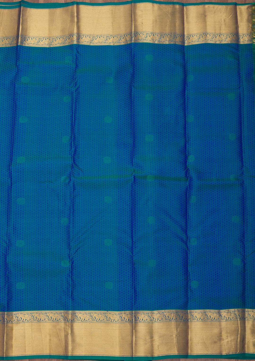 Peacock Blue Zariwork Pure Silk Saree