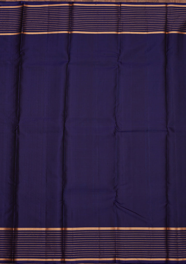 Peacock Blue Zariwork Pure Silk Saree