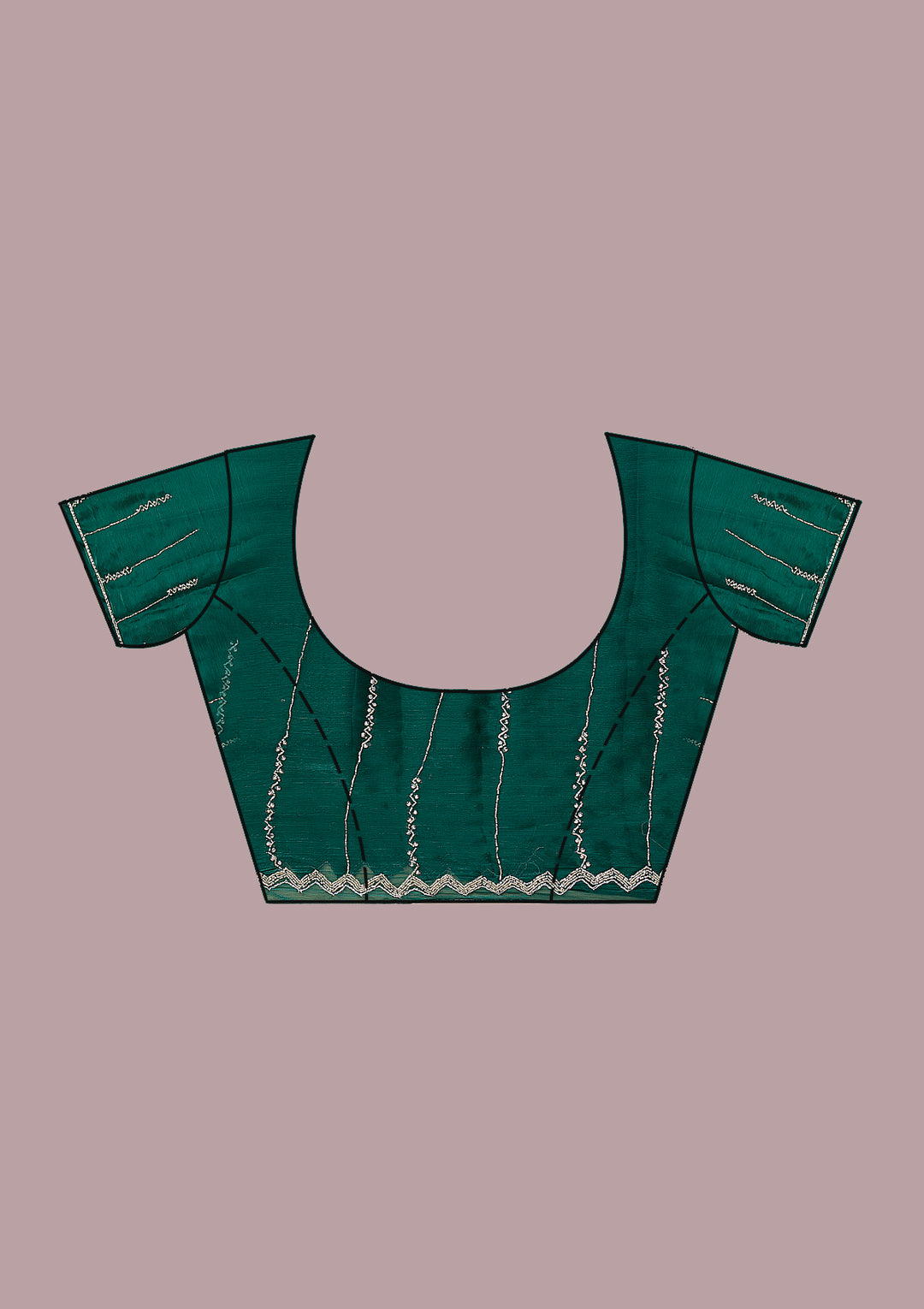 Peacock Green Cutdana Tissue Saree