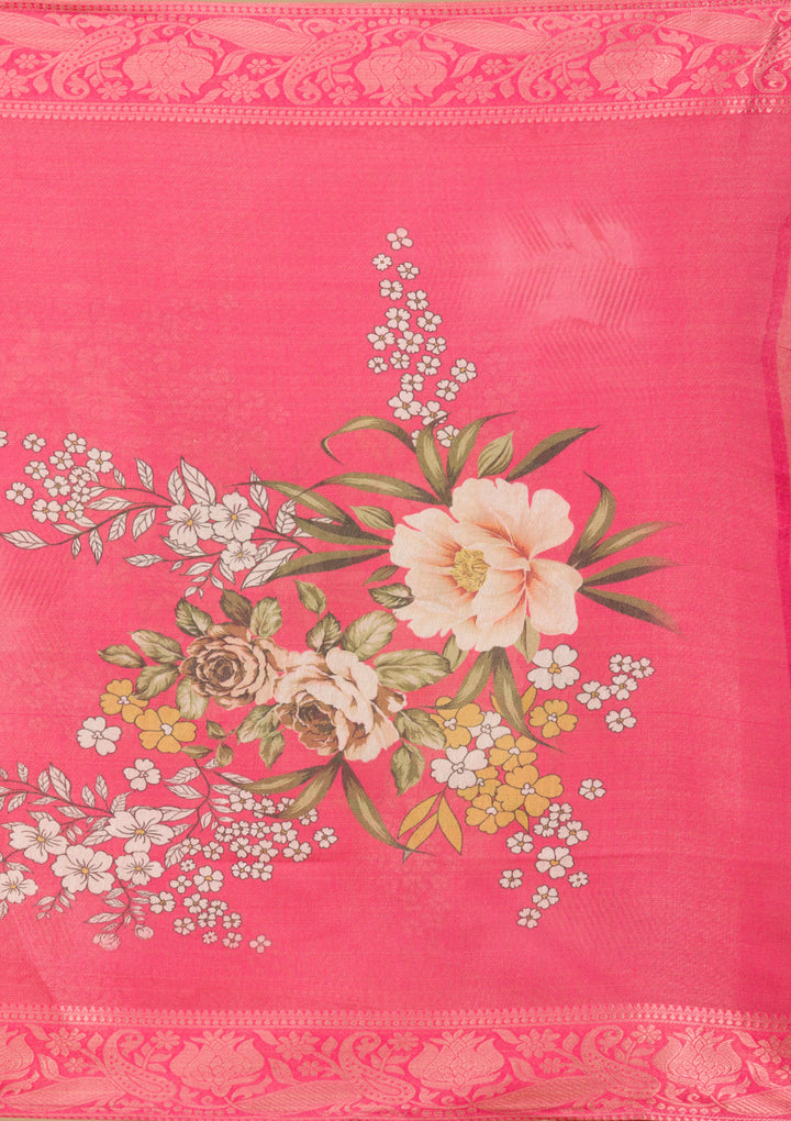 Pink Cutdana Tissue Readymade Salwar Suit
