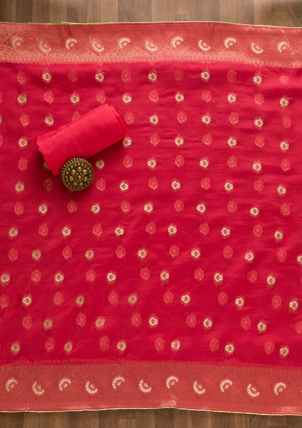 Pink Cutdana Tissue Unstitched Salwar Suit-Koskii