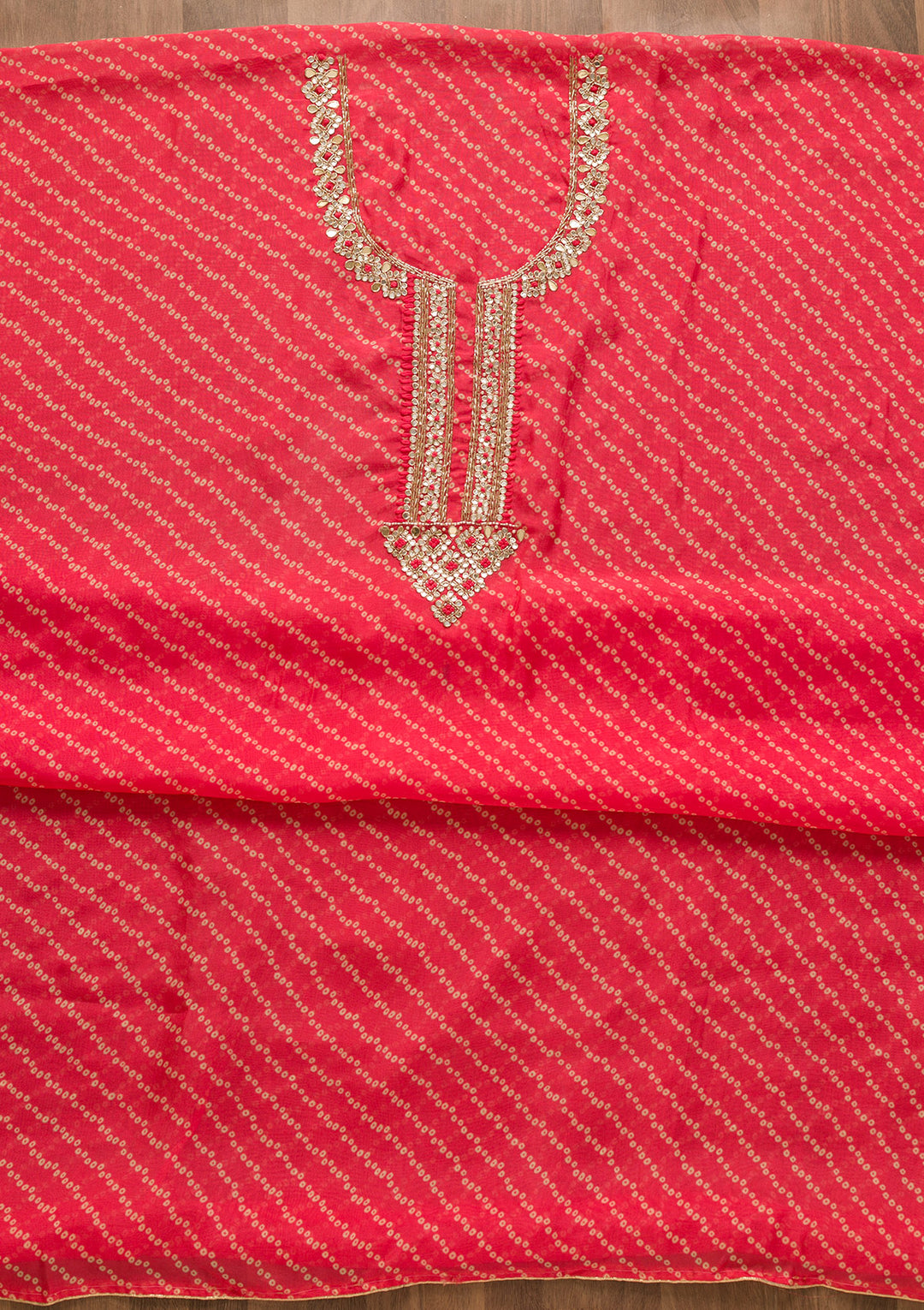 Pink Cutdana Tissue Unstitched Salwar Suit-Koskii
