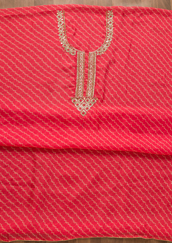 Pink Cutdana Tissue Unstitched Salwar Suit-Koskii