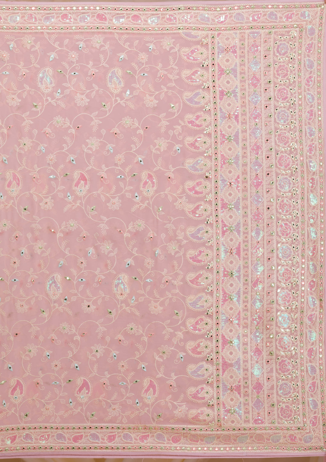 Pink Gotapatti Georgette Saree