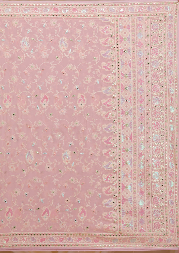 Pink Gotapatti Georgette Saree