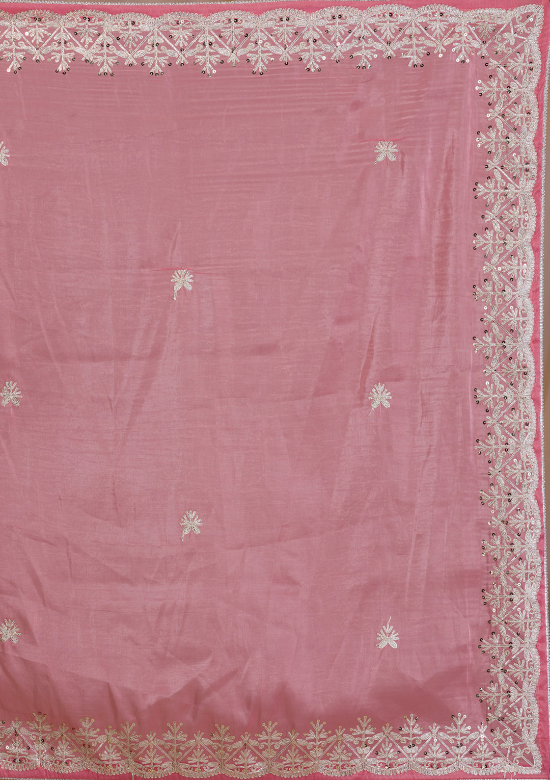 Pink Gotapatti Organza Saree