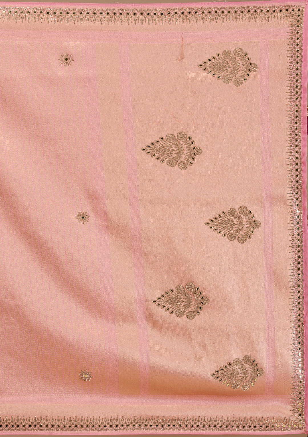 Pink Mirrorwork Soft Silk Saree