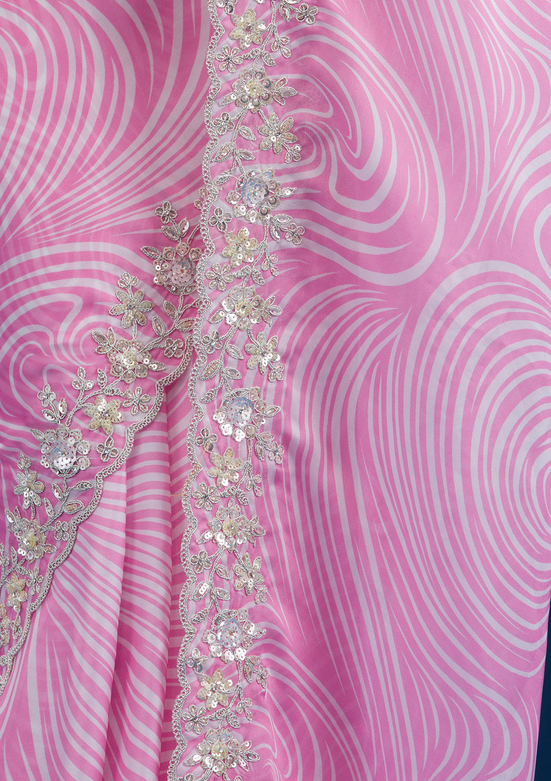 Pink Printed Georgette Saree