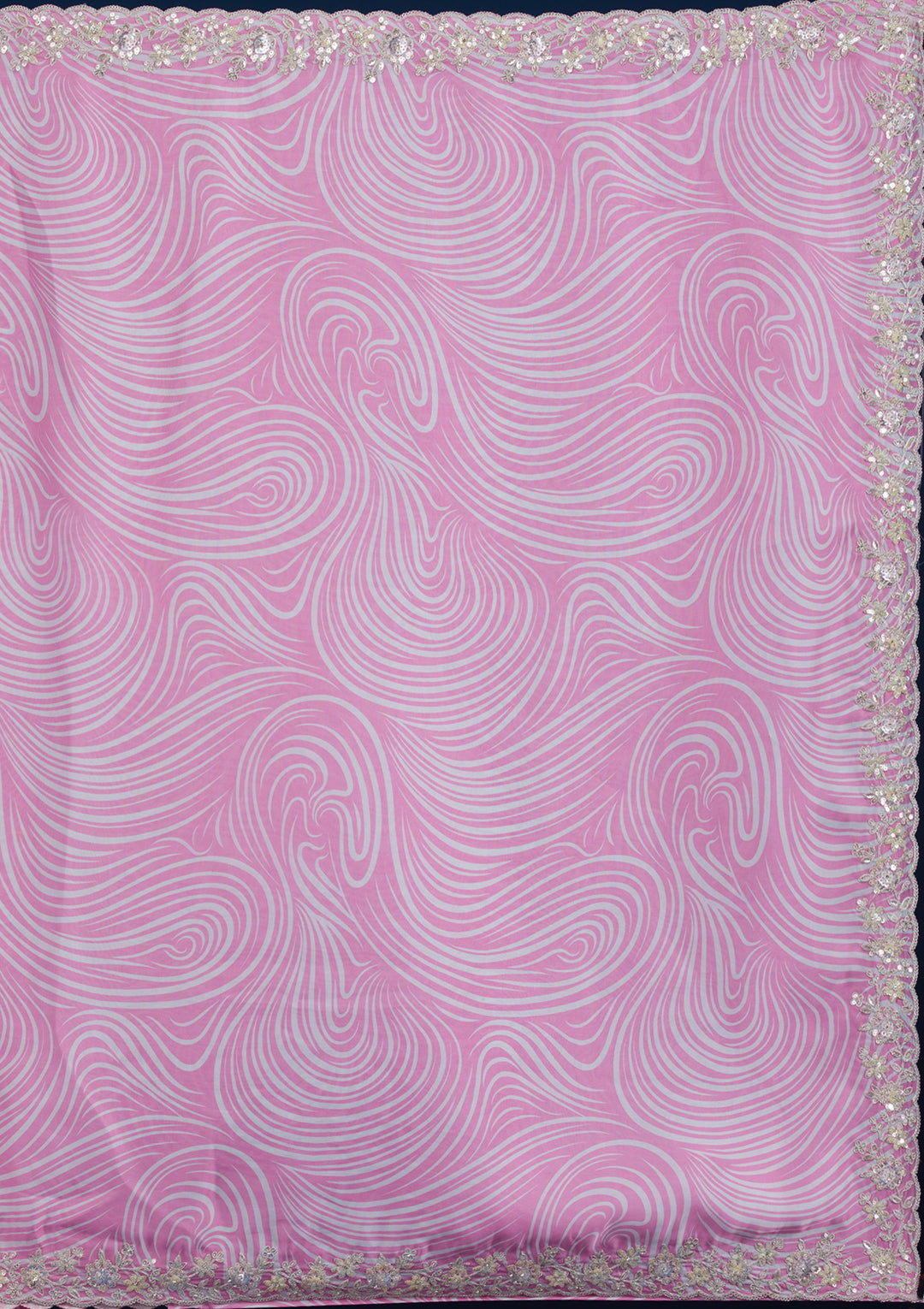 Pink Printed Georgette Saree