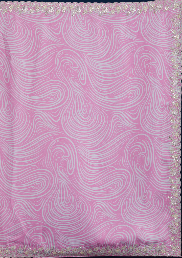 Pink Printed Georgette Saree
