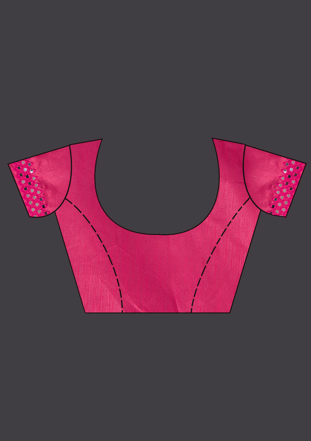Pink Printed Satin Saree